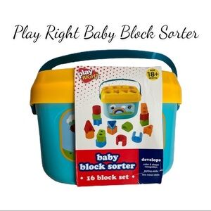 NIB Play Right Baby Block Sorter 16 Block Set
